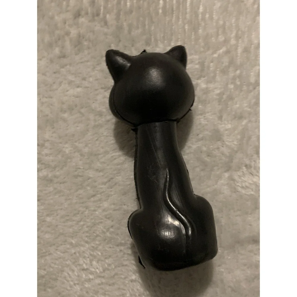 Vintage Plastic Black Cat Candy Container Halloween Blow Mold 3.75